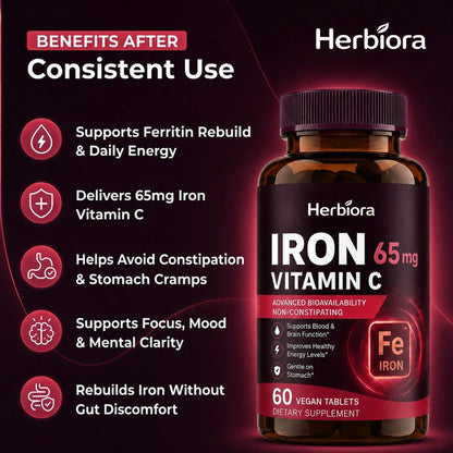 Herbiora Non-Constipating Iron 65mg + Vitamin C